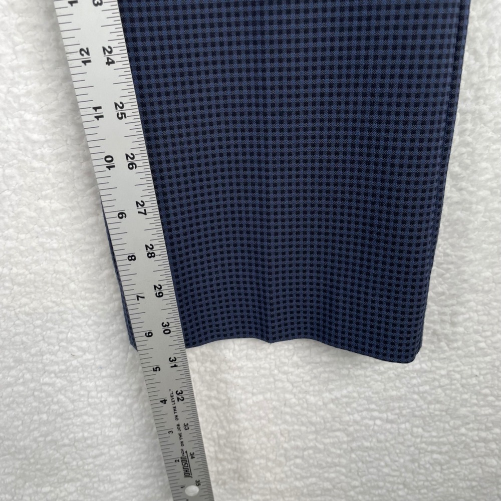 Express Editor Navy Blue Black Micro Check Dress Pants Womens Size 2R Career - Picture 6 of 10